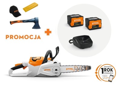 Stihl MSA 80 C-B Pilarka akumulatorowa z 2 x AK30S i AL101 + SIEKIERA + KLIN + CZAPKA